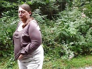 Plumper yam-sized donk grandmother urinating Outside