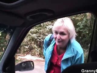 70 years senior granny gets ravaged roadside