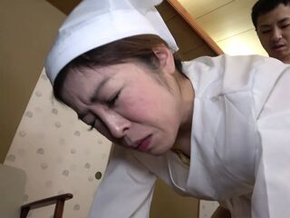 Japanese mature housemaid provides utter service to client